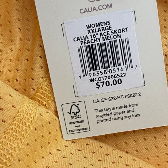 Calia Orange Golf 16" Ace Pleated Back Skort Skirt Womens Size XXL - Picture 6 of 10